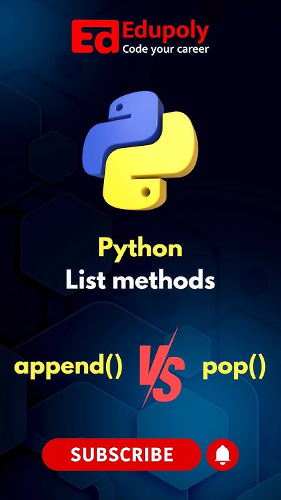 Python List methods || append VS pop - YouTube