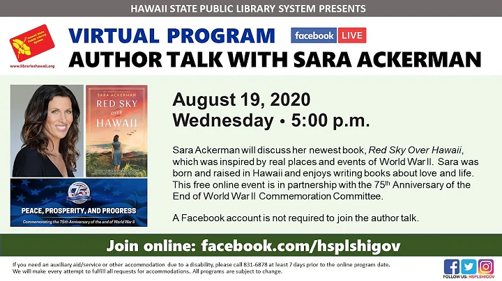 Talk story with Author Sara Ackerman