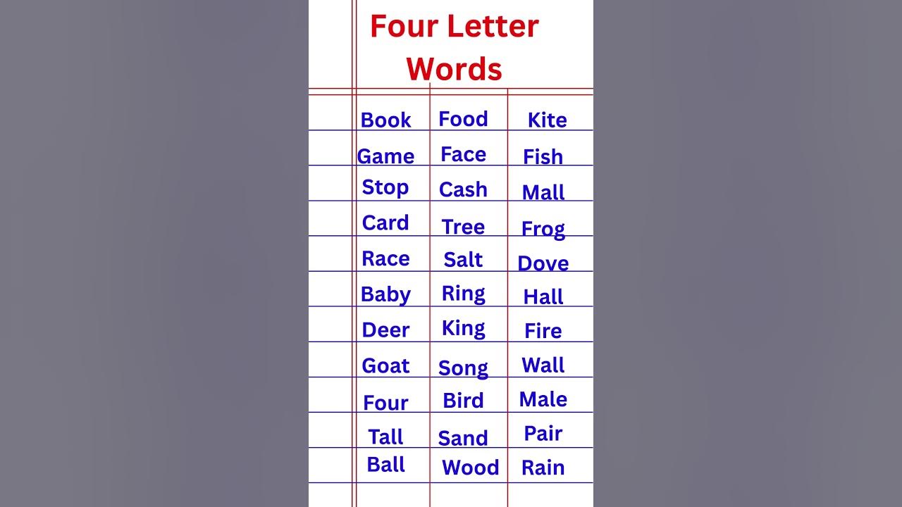 4 Letter Words in English