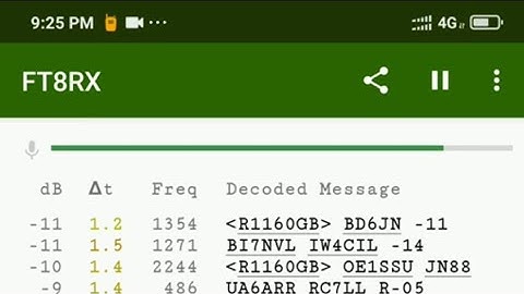 FT8 signal decoder app on Android Phone.