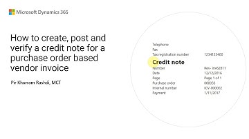 How to create and post a credit note for a purchase order based vendor invoice in D365 Finance