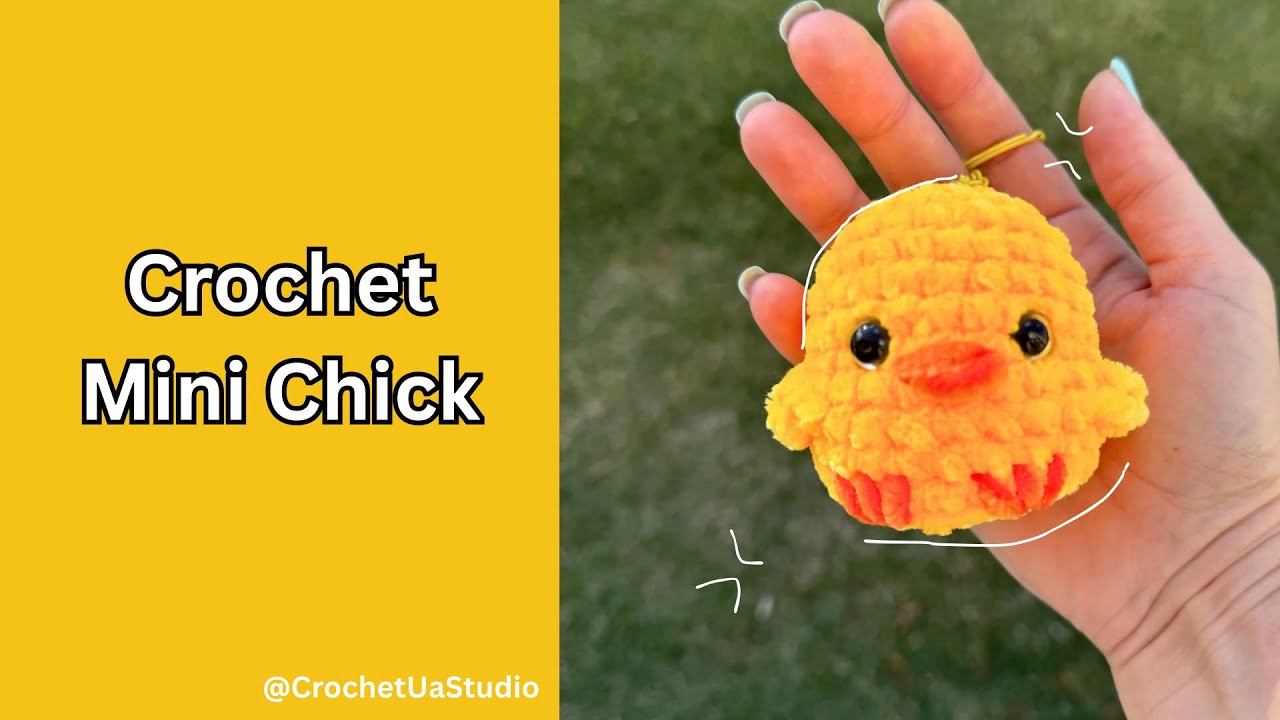 Crochet Mini Chick 🐥🧶 20 mins project, law-sew, beginner-friendly 🎉🤩