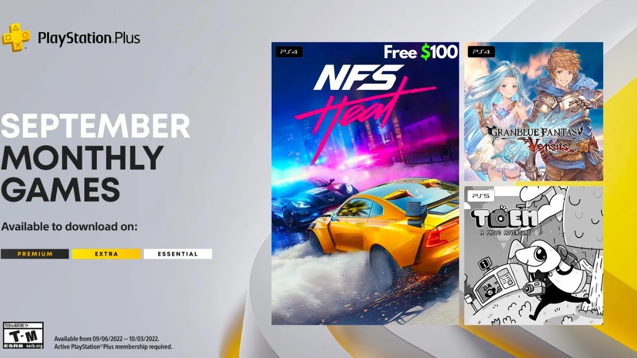 PS Plus September 2022 Free Games NFS Heat