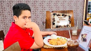 John is very excited for his simple birthday celebration. 