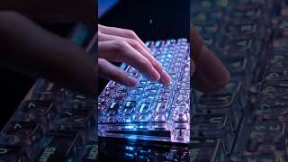 POV: You are typing on a keyboard made of pure, neon liquid water 💧⌨️ #asmr #keyboard #shorts