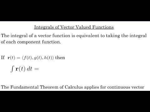 Integrals of Vector Valued Functions - YouTube