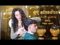 Asmr  italian woman barber curly james dean