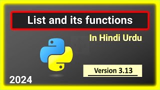 List and some operaion with list in python in Hindi Urdu #video 12