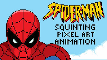 Spiderman Squinting Pixel Art Animation by PXLFLX