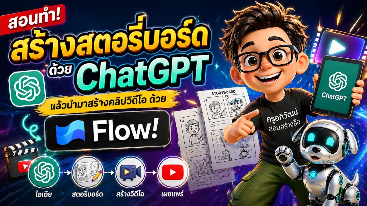 สอนใช้ Google Flow AI สร้างการ์ตูน 3D สไตล์ Pixar ง่ายๆ ในคลิกเดียว!
