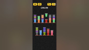Cup Sort Puzzle Level 970  = Water Sort Puzzle Level 970 = Ball Sort Puzzle Level 970 All the same
