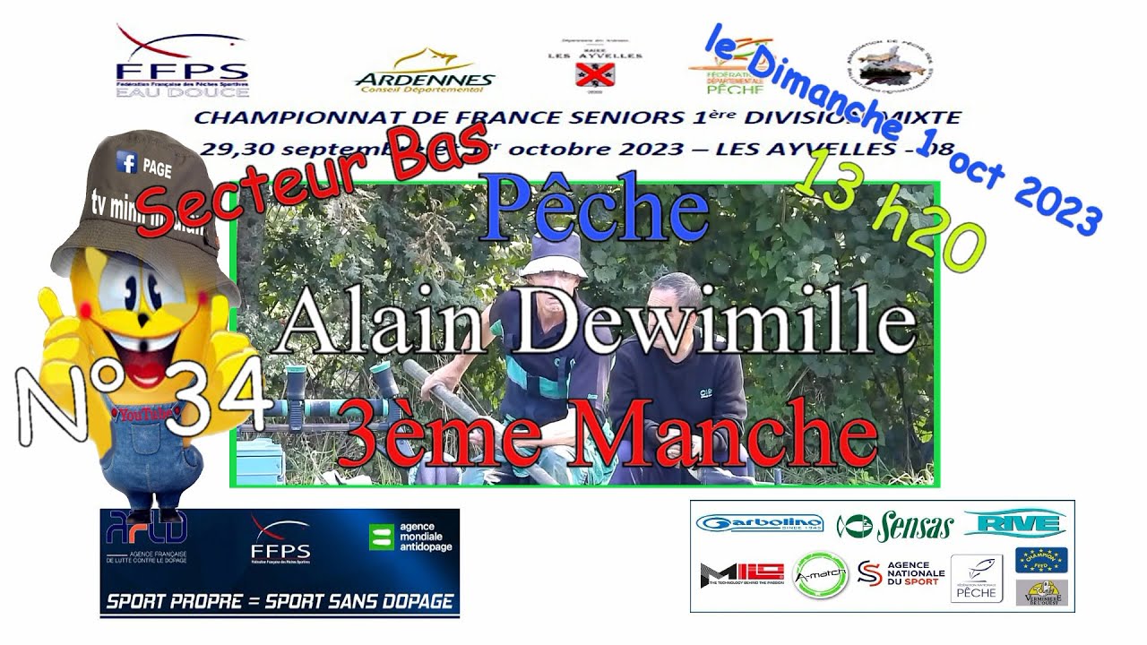 N°34  championnat de France des pêches  les Ayvelles  2023 pêche d’Alain Dewimille 3ème manche