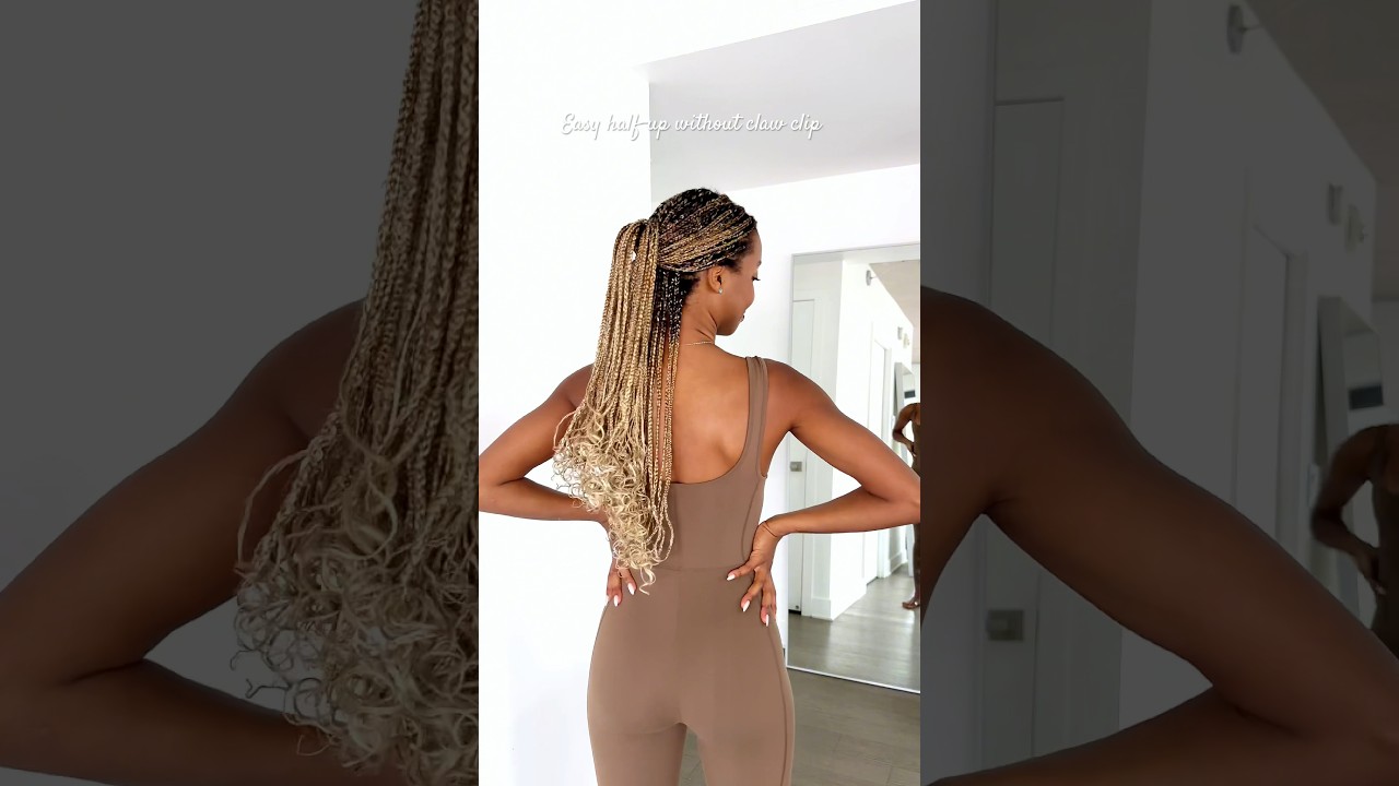 Easy half-up without claw clip 🤎 