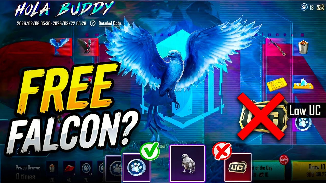 BGMI New Falcon Companion 🔥 | Hola Buddy Lucky Spin | FREE vs UC Reality Explained