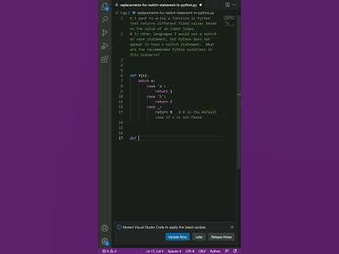 Replacements for switch statement in Python? - YouTube