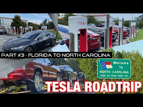 Tesla Road Trip Part 3 - Daytona Beach, FL to Roanoke Rapids, NC