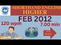 TNDOTE English Senior Shorthand Dictation 120 WPM | FEB 2012 | 7 Min | Vision Online Academy