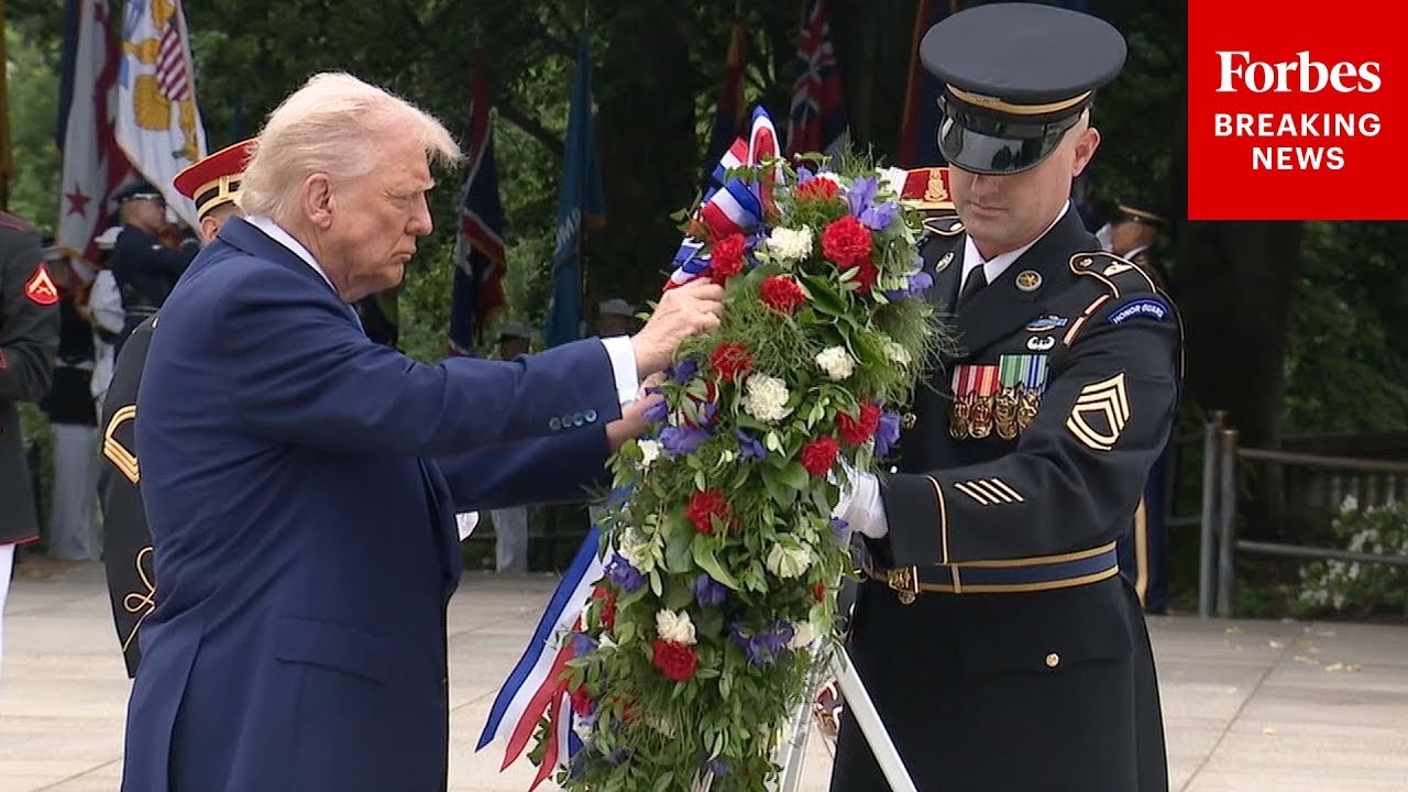 Trump Lays A Wreath At Tomb Of The Unknown Soldier At Arlington ...