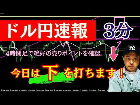 【FXドル円速報】４時間足絶好の売りポイント。今日は下を狙います！ 2026年4月10日（金）