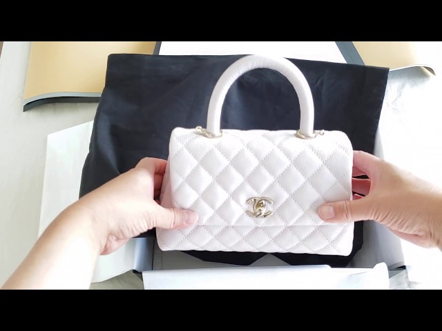 Chanel Mini/Small Coco Handle 20A Lilac Quilted Caviar with light