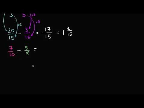 განსხვავებული მნიშვნელის მქონე წილადების გამოკლება