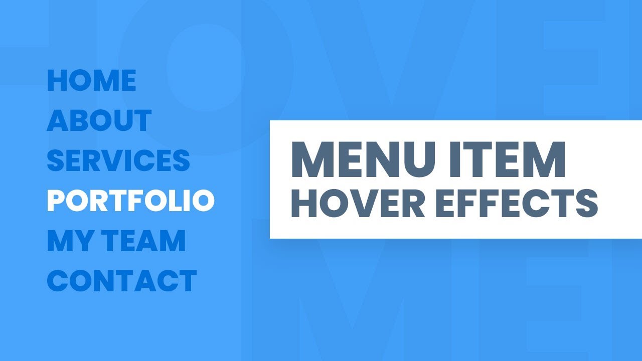 Chnage Background Color On Hover | Menu Hover Effects - YouTube