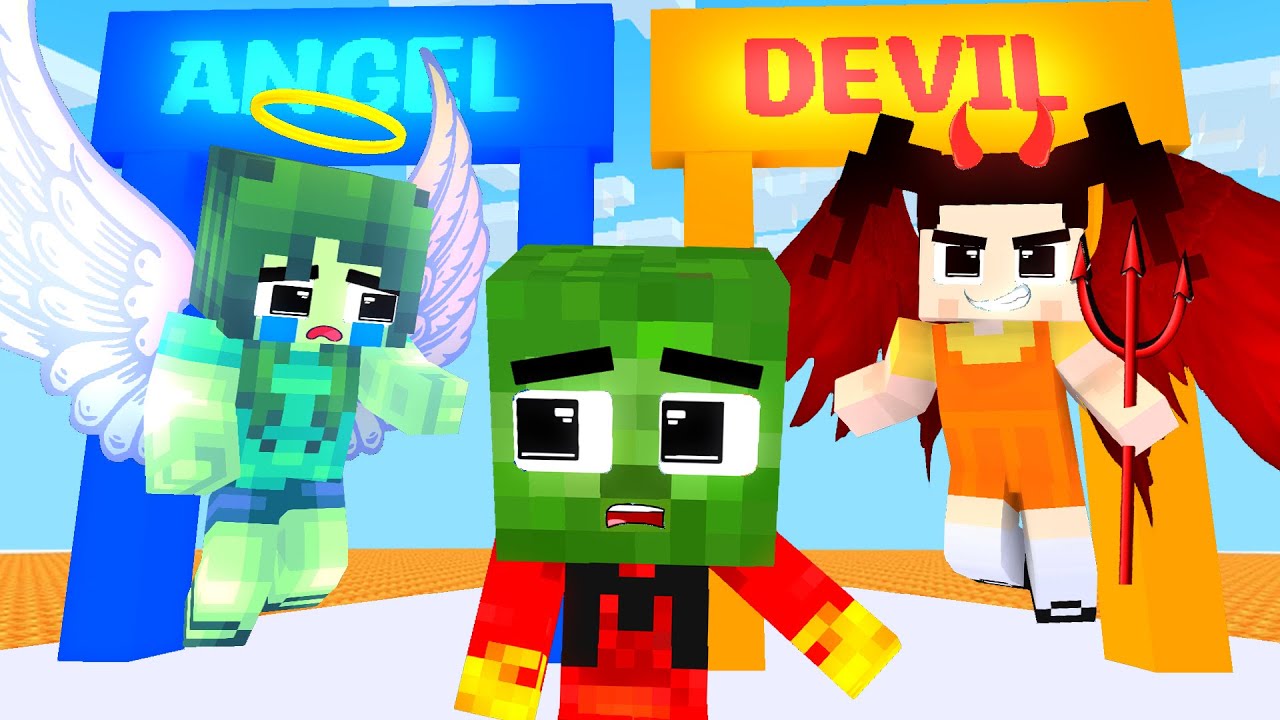 Malaikat vs. Iblis - Siapa yang akan dipilih Zombie? | Minecraft