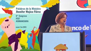 Ministra Jhenifer Mojica en 6° Congreso de Finanzas para la Equidad, Sostenibilidad y Transformación