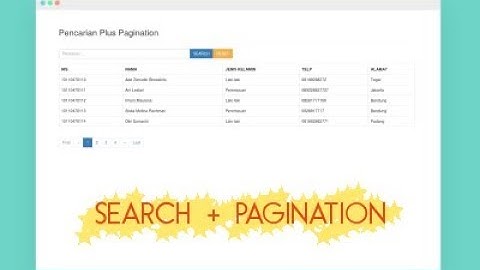 DEMO Tutorial Pencarian Plus Pagination Tanpa Refresh dengan PHP