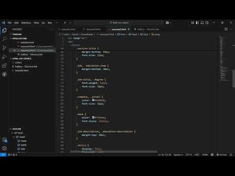 How to build a resume using HTML code