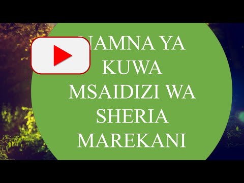 Video: Jinsi Ya Kuwa Msaidizi