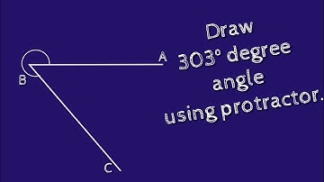How to construct 303 degree angle using protractor. shsirclasses.