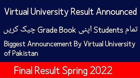 final term result announced spring 2022| Vu final term result 202| World Of Education