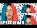 SPLIT HAIR DYE in Blue & Orange with a Lace Front Wig?!