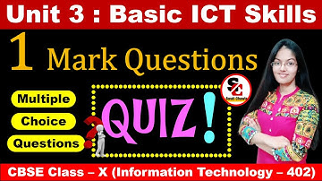 MCQs of Basic ICT Skills Class 10 Information Technology | Employability Skills MCQs Class 10 IT