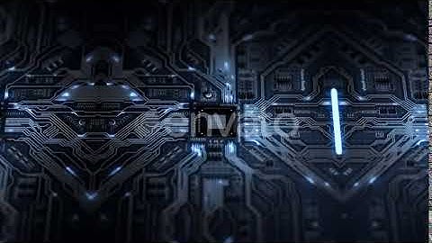 Computer Chip Transmitting Light Streaks | Motion Graphics - Videohive template