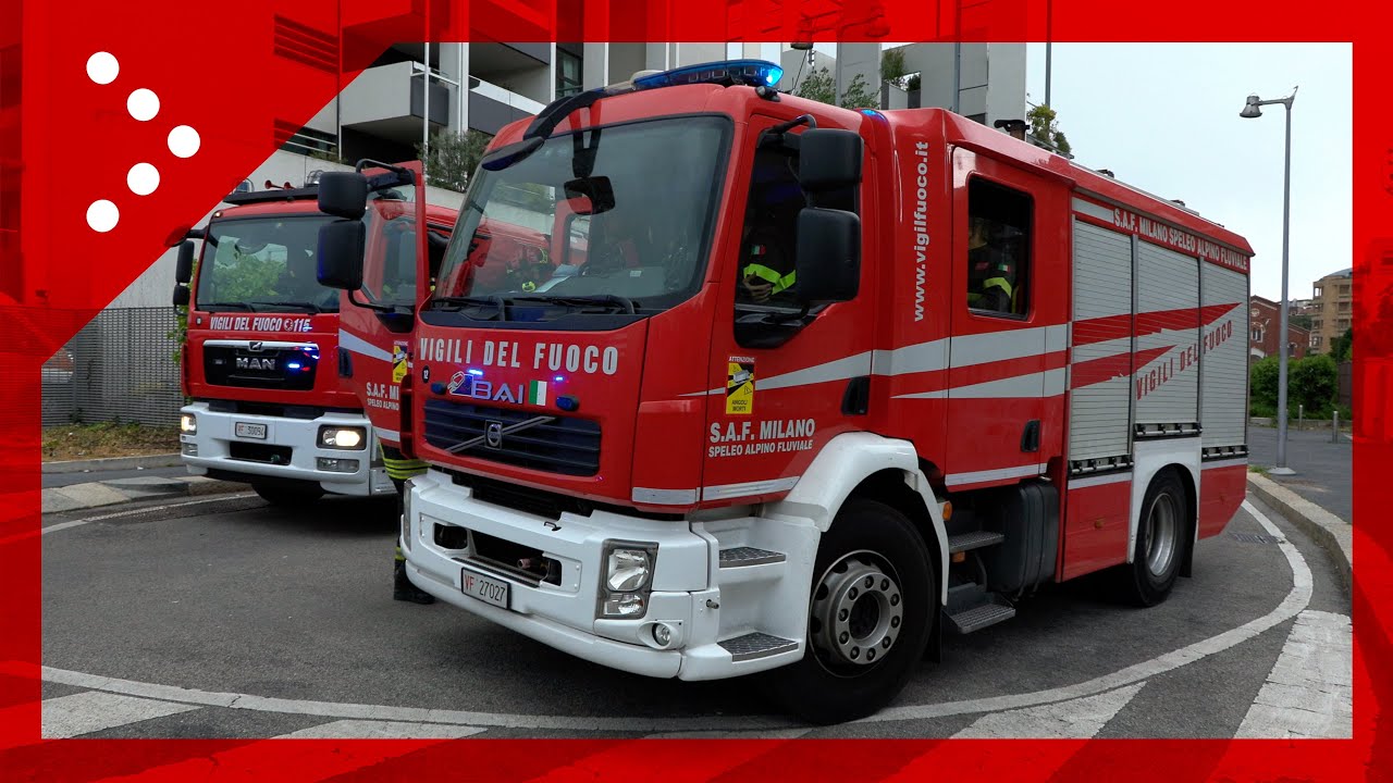 Milano, massiccio intervento dei vigili del fuoco in via Traiano per un allarme incendio