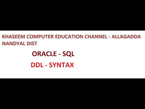 SQL - DATA DEFINITION LANGUAGE - SYNTAXES - YouTube