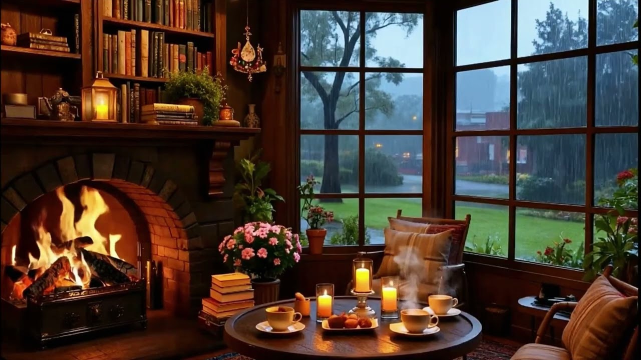 Rainy Spring Coffee Shop Jazz ☕ Smooth Piano Jazz for Study & Deep Focus