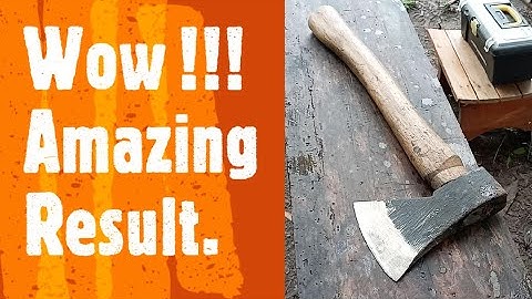 Axe Sharpening / Reshaping / Restoring with angle grinder, sandpaper and carborundum stone.