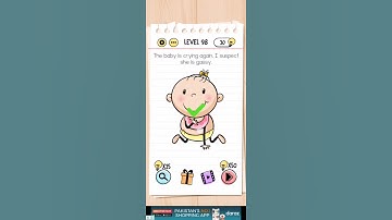 Brain test Level 98 baby is crying again i think she is gassy Walkthrough