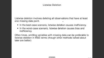Missing Data and Multiple Imputation Lecture