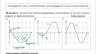 Details 5.1-2 The Definite Integral and Net Change: Example 6 Update