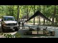 愛犬と森でキャンプ|ライトアップでまるで映画のワンシーン⁉︎|cozy camping