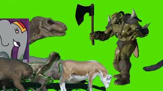 HD free green screen karakter animal attack animal running