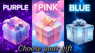 Choose your gift 🎁🤮🤑🥰|| 3 gift box challenge ||Purple,Pink and Blue💜💙💗#wouldyourather#chooseyourgift