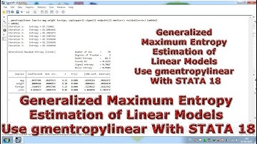 Generalized Maximum Entropy Estimation of Linear Models Use gmentropylinear With STATA 18