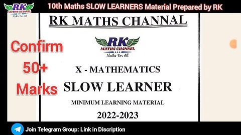 TN 10th Maths|Slow Learners Minimum Learning Material|Prepared by RK Maths Channel