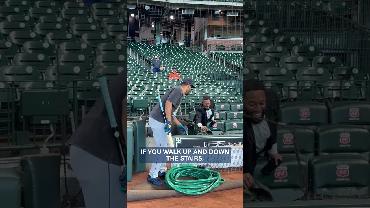 Julio made a deal with this Astros fan at batting practice 🤣 #mlb #baseball #juliorodriguez