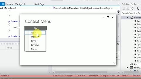 Using Metro Context Menu in C# .net